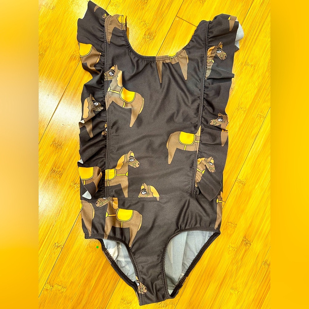 Mini Rodini Horse girls Swimsuit 5-7 years